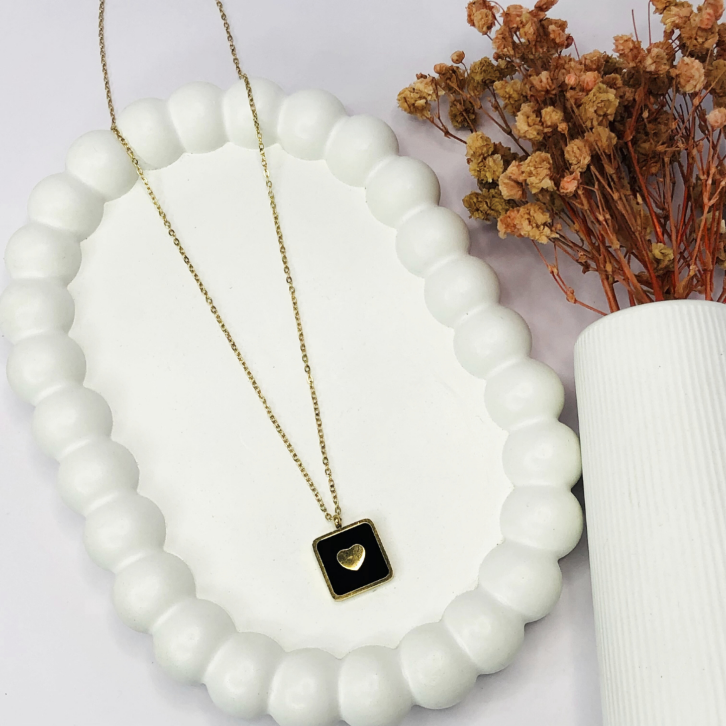 Stardust Black Charm Necklace