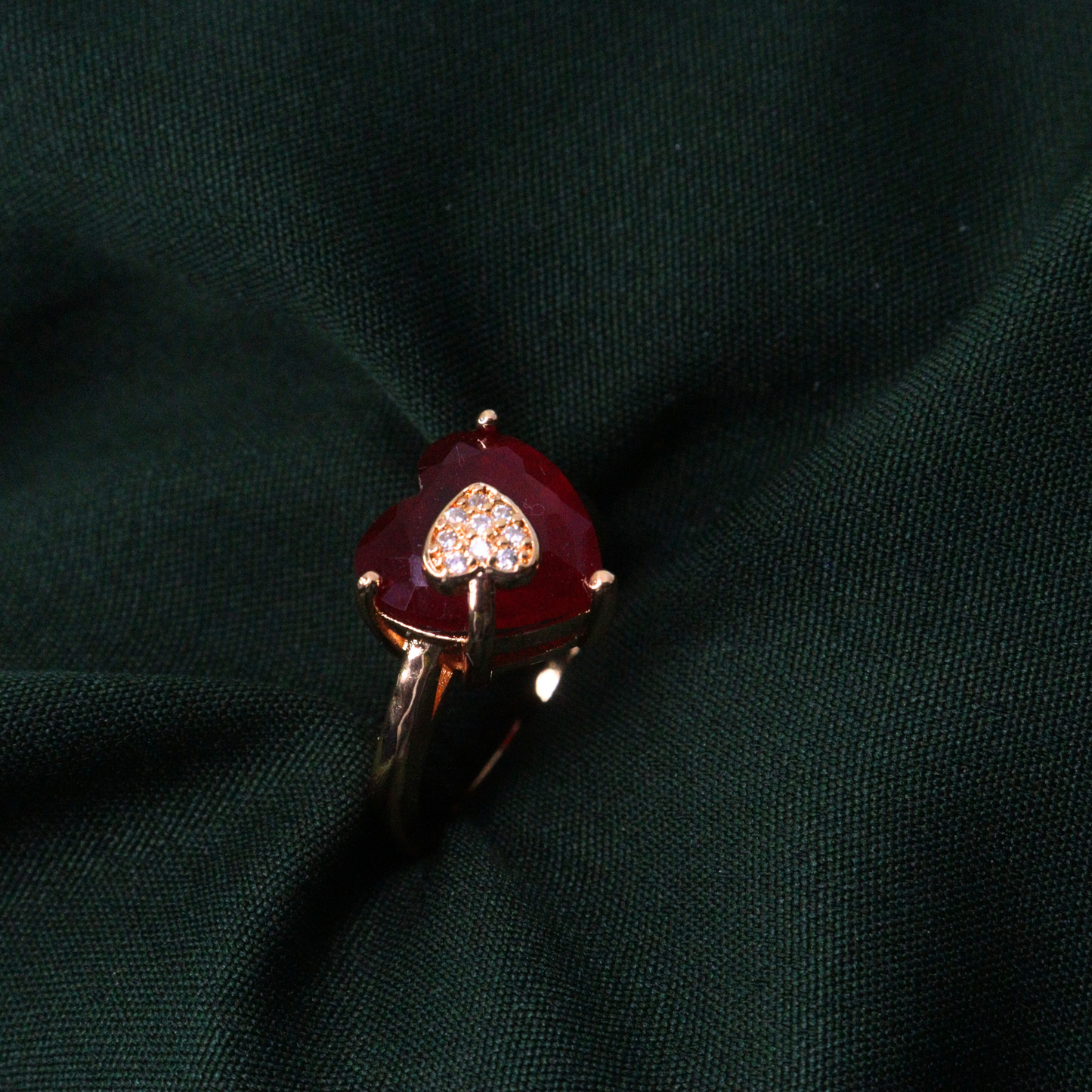 Red Stone Adjustable Ring