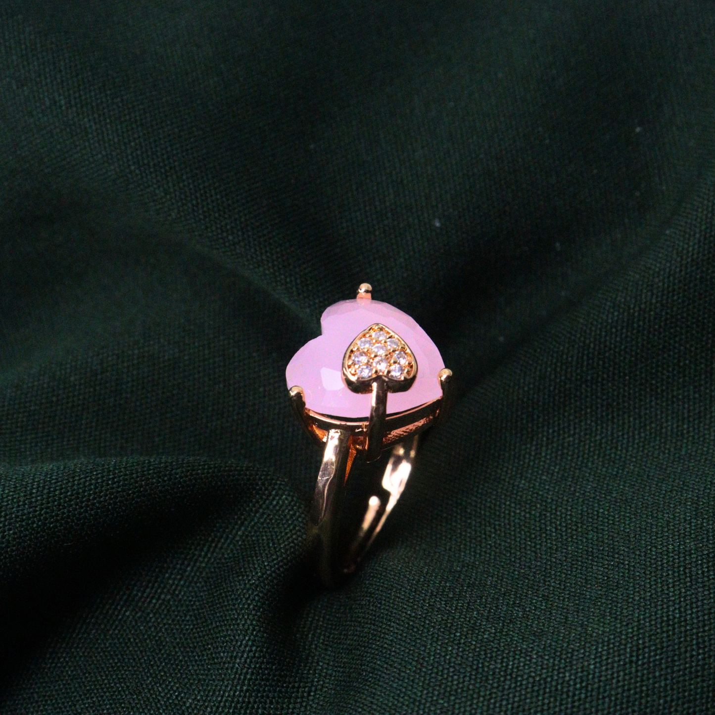 Pink Stone Adjustable Ring
