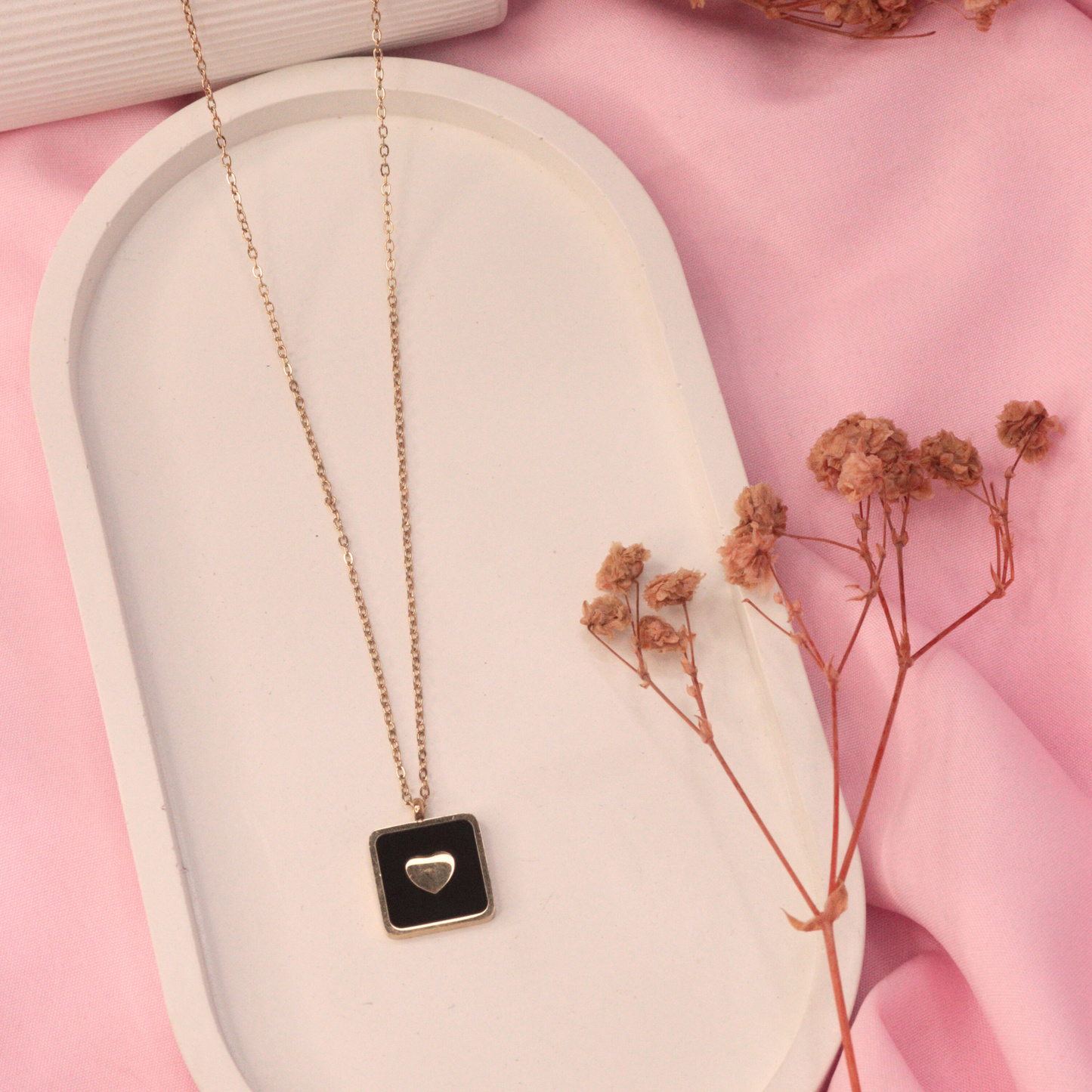 Stardust Black Charm Necklace
