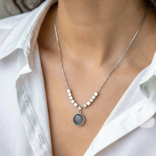 Twilight Gleam Necklace | Silver Plated