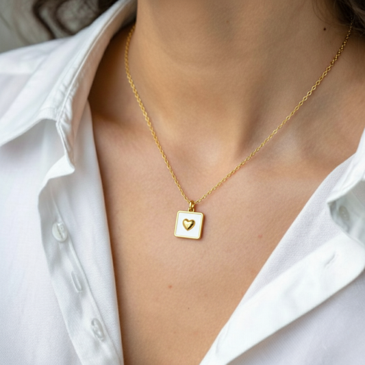 Stardust White Charm Necklace