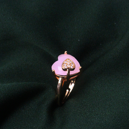 Pink Stone Adjustable Ring
