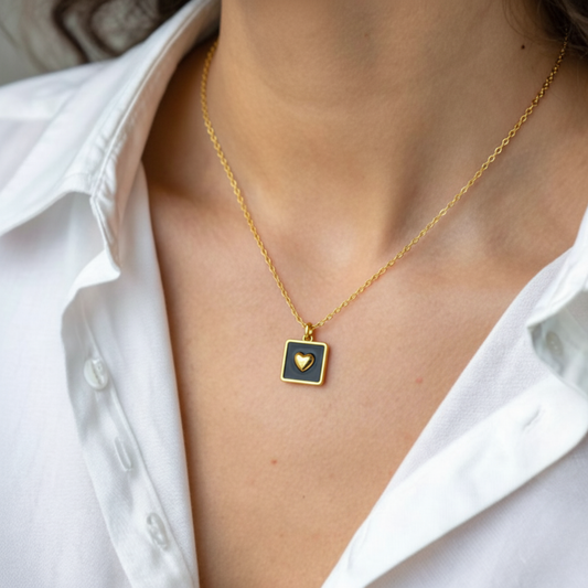 Stardust Black Charm Necklace