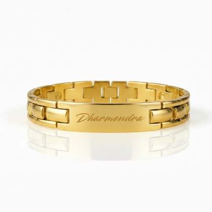 Customized stainless steel name bracelet for men