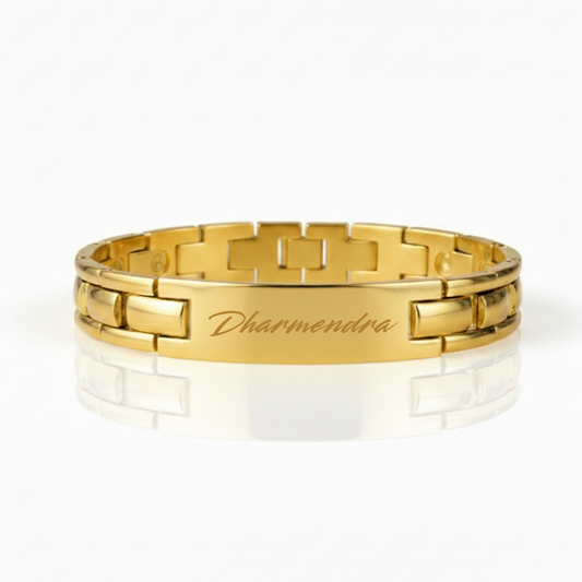 Customized stainless steel name bracelet for men