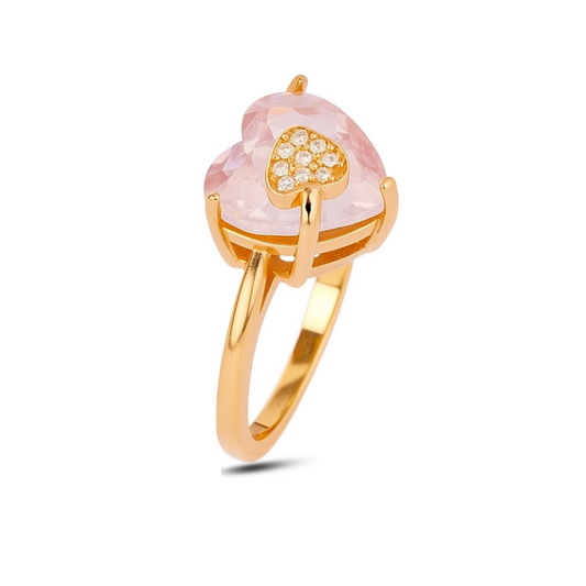 Pink Stone Adjustable Ring