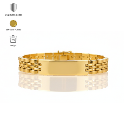 Close up of Empire gold bracelet for men 