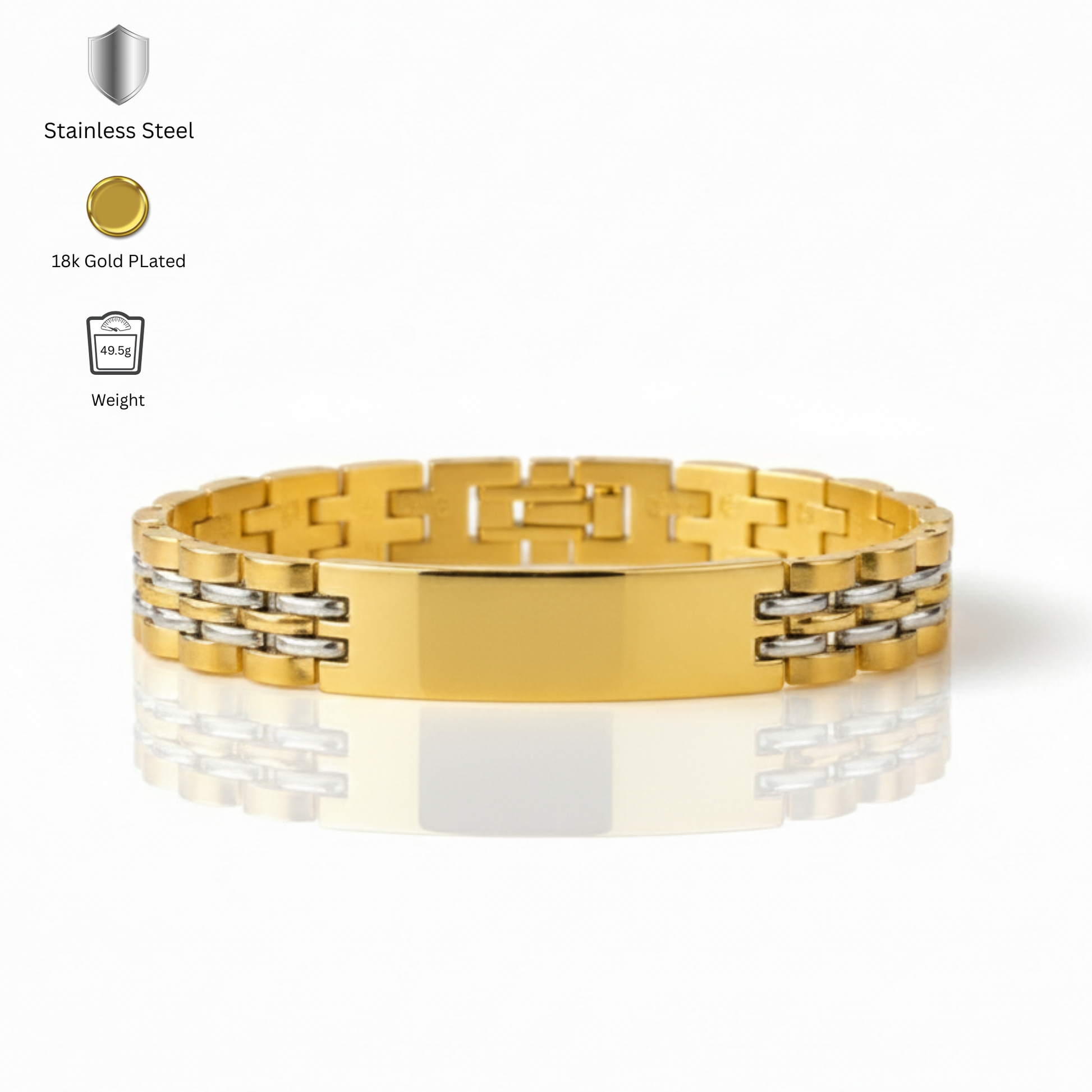 Close up of Stark Bracelet for men durable lightweight metal jewellry