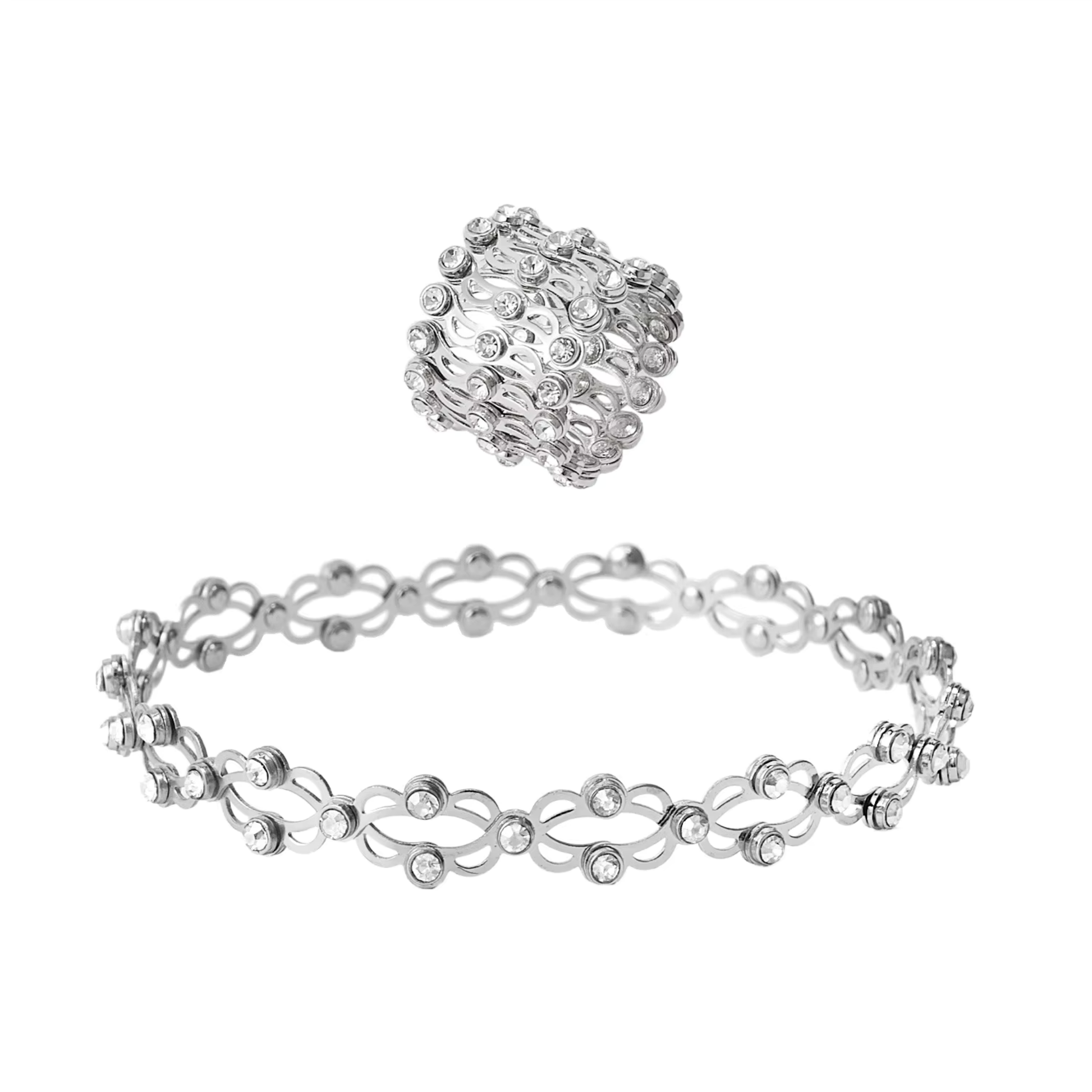 Magic ring bracelet transforming from bracelet to ring anti tarnish silver plated jewelry
