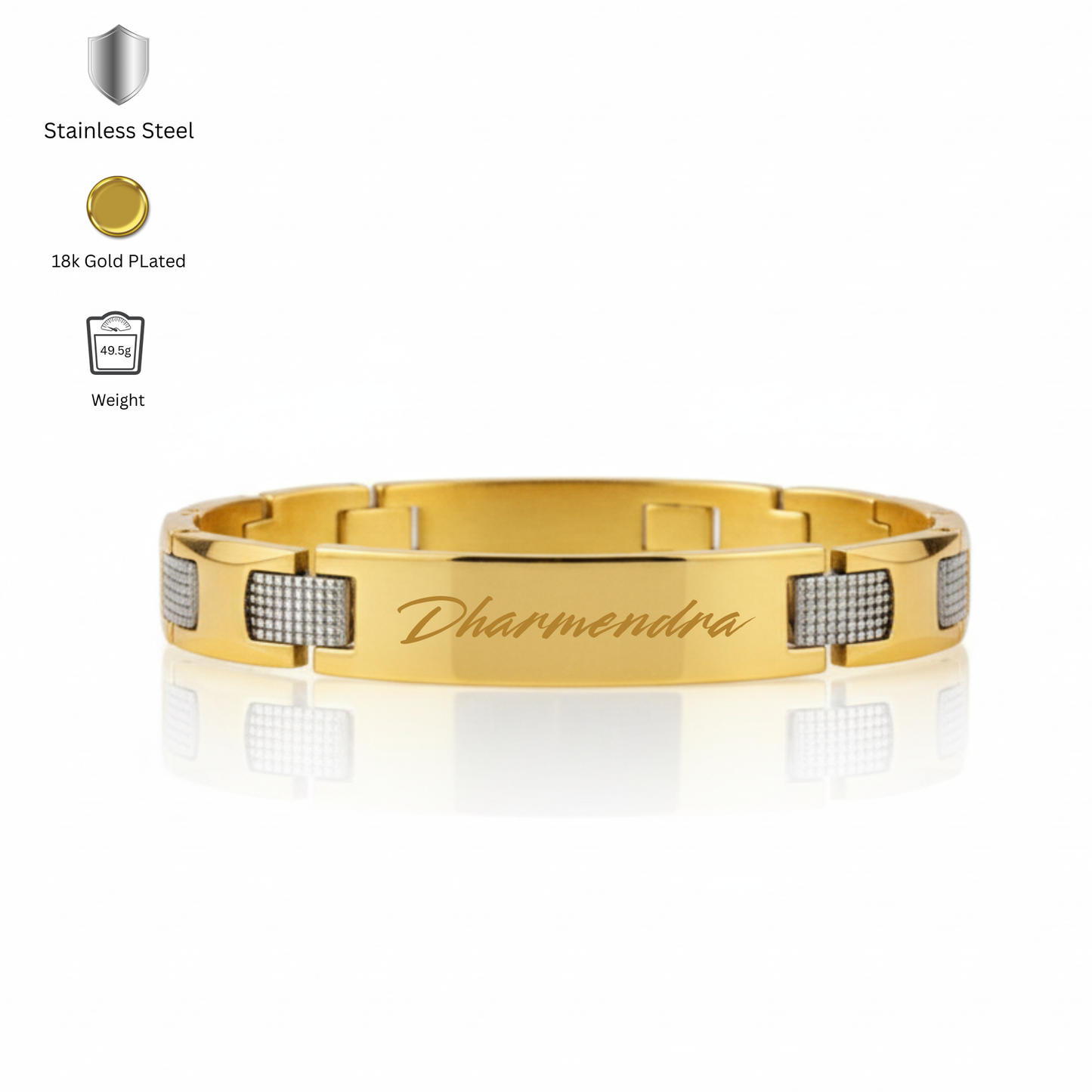 Premium link design stainless steel personalized men bracelet