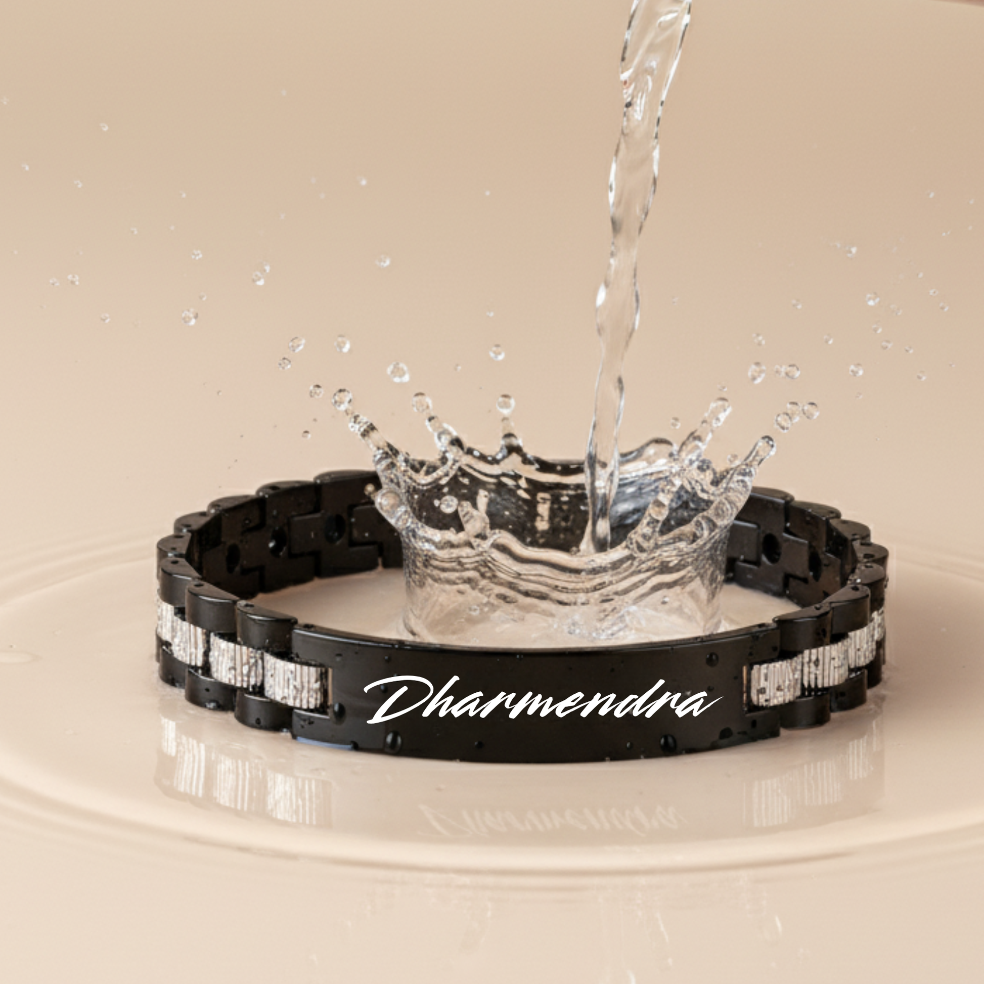 Side view of personalized name bracelet for boys 