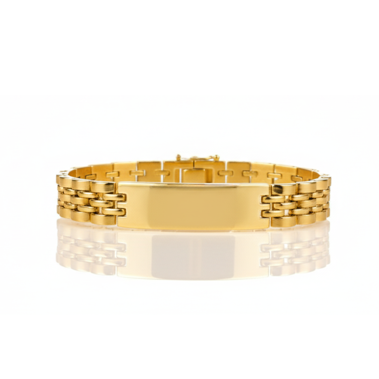 Side view of Empire gold bracelet for men bold luxury design