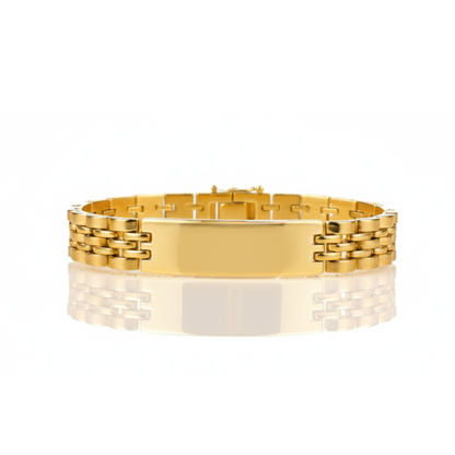 Side view of Empire gold bracelet for men bold luxury design