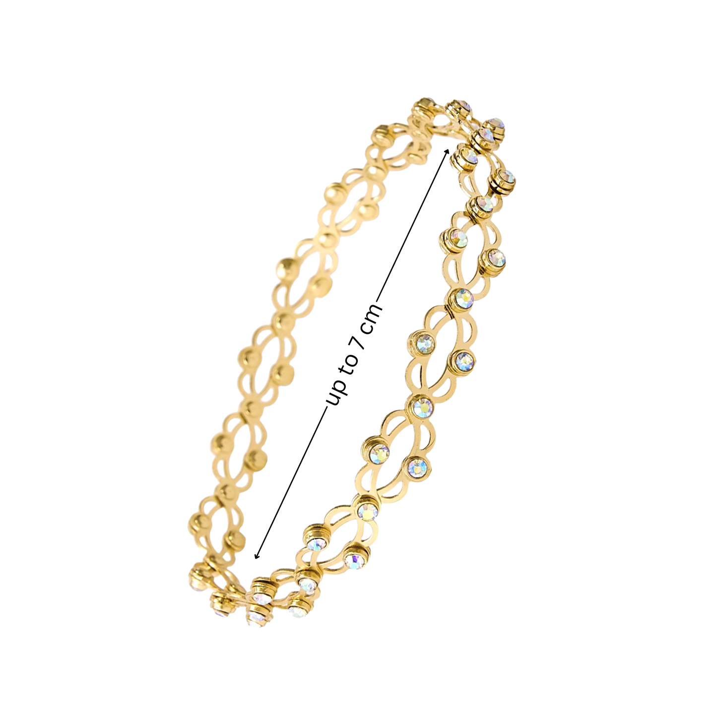 Side view of convertible magic ring bracelet 