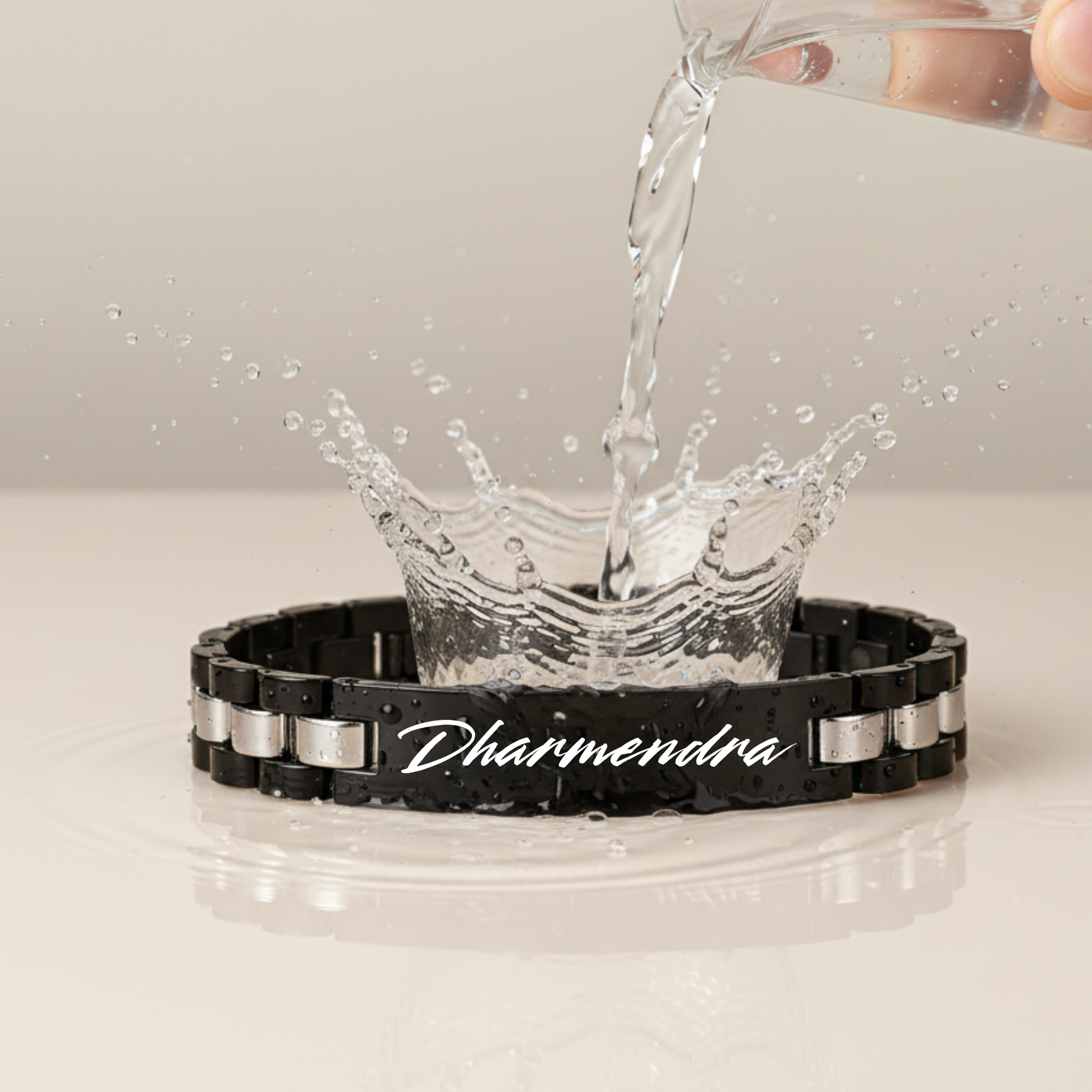 Side view of personalized name bracelet for boys and men